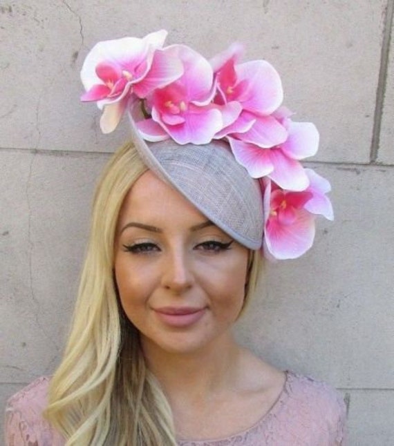 Grau Blush Rosa Orchidee Blume Saucer Disc Hat Fascinator Stirnband U1B35 von Starcrossedbeauty