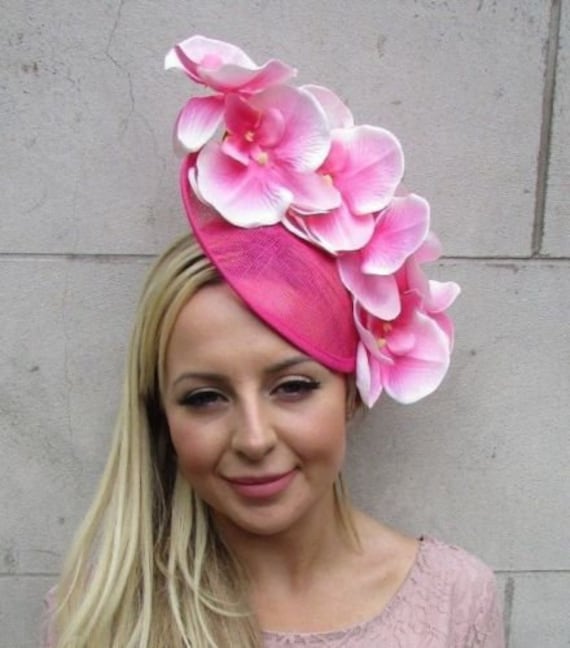 Pink Orchidee Blume Saucer Disc Hut Fascinator Stirnband Hochzeit Sh-219 von Starcrossedbeauty