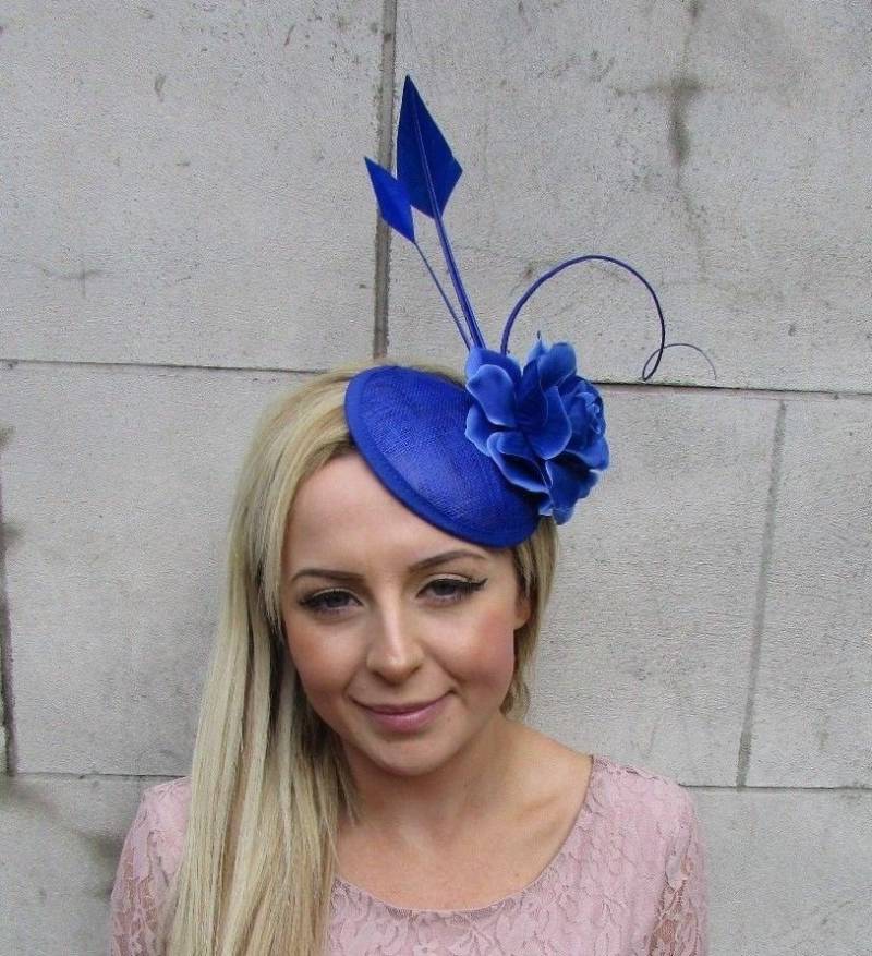 Royalblau Rosen Quilling Blumen Federn Pillbox Hut Fascinator Haarspange Sh-253Uu von Starcrossedbeauty