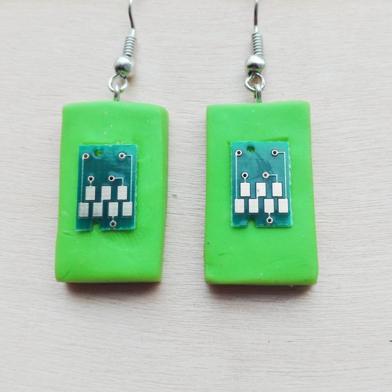 Cyberpunk Ohrringe, Grüne Platinen Platte Ångineer Schmuck, Electric Green Schmuck Cyberpunk Ohrringe, Grüne Platinen Platte Ångineer Schmuck, Electric Green Schmuck von StardustTreasury