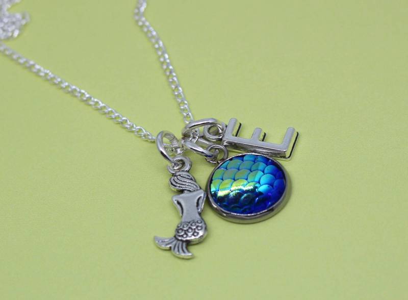 Meerjungfrau Kette Birthstone Anhänger Charme Geschenk Personalisiert Erste Schmuck von StarfishWishesStudio