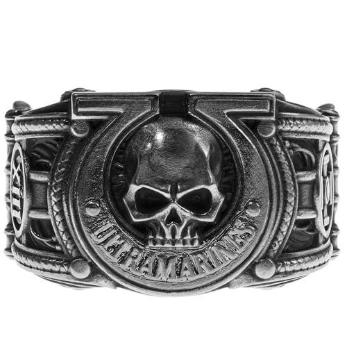 Starforged Warhammer 40K Sigil Ring of Ultramar & Ultramarines Space Marine Legion Herren Ring - Silber, Metall, Kein Edelstein Starforged Warhammer 40K Sigil Ring of Ultramar & Ultramarines Space Marine Legion Herren Ring - Silber, Metall, Kein Edelstein von Starforged