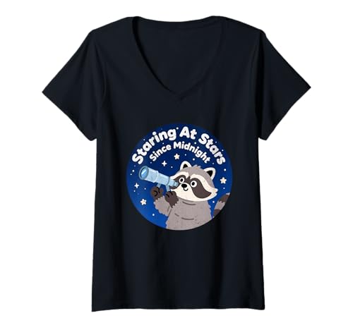 Damen Seit Mitternacht die Sterne anstarren T-Shirt mit V-Ausschnitt von Staring At Stars Since Midnight Collection