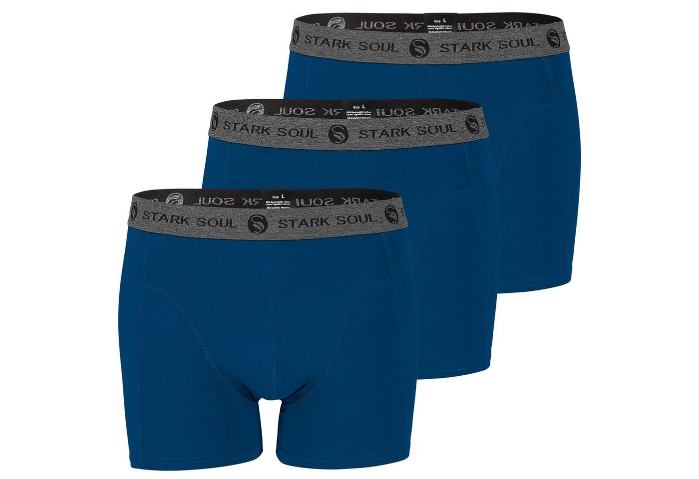 Stark Soul® Boxershorts Herren Boxershorts, 3er Pack, Retroshorts, Trunks - weiche Baumwolle 3er-Pack von Stark Soul®