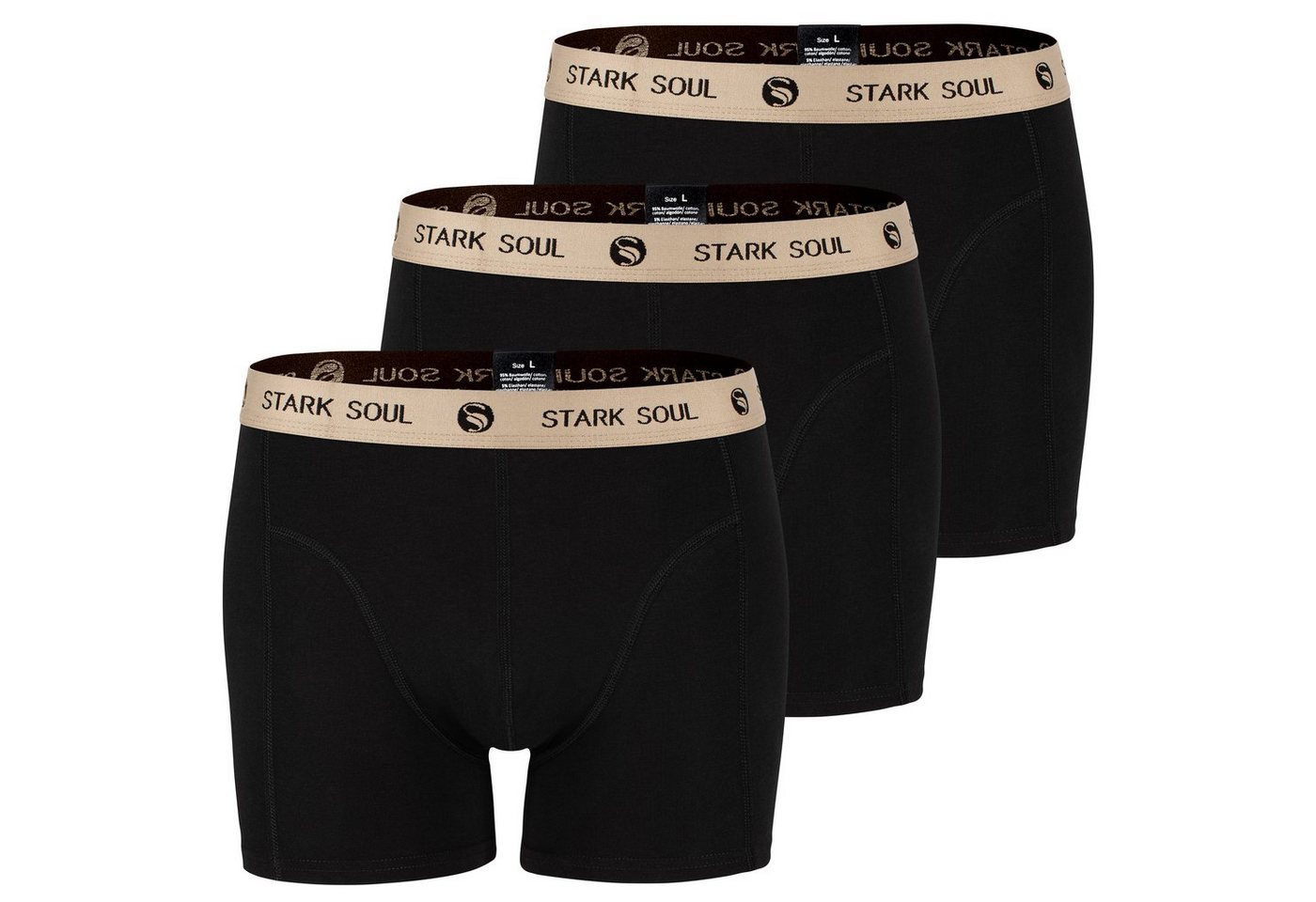 Stark Soul® Boxershorts Herren Boxershorts, 3er Pack, Retroshorts, Trunks - weiche Baumwolle 3er-Pack von Stark Soul®