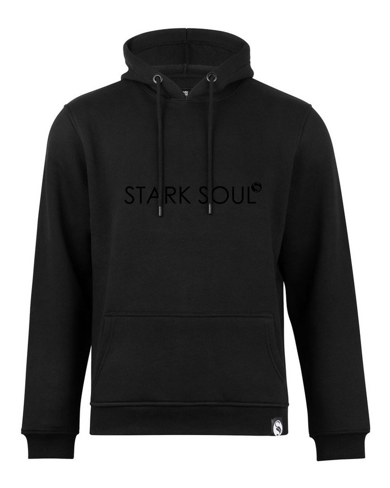 Stark Soul® Hoodie Hoodie mit Ton-in-Ton-Print - Kapuzenpullover - innen angeraut mit Kapuze, Kängurutasche und Markenprint von Stark Soul®