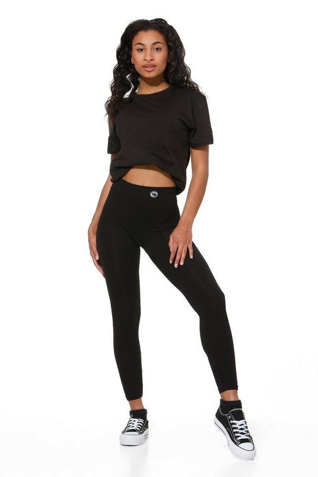 Stark Soul® Leggings Ribbed Leggings für Damen, Fitness-Leggings, Jogginghose mit elastischem Bund und Zwickelnaht von Stark Soul®