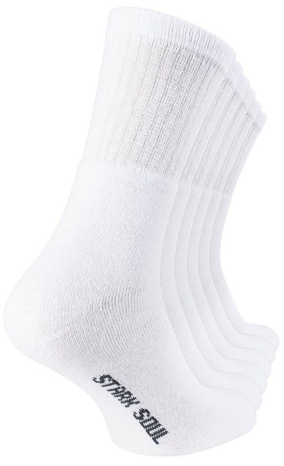 Stark Soul® Tennissocken Crew Socken - 6 oder 12 Paar Tennissocken, Freizeitsocken (6-Paar) in Schwarz, Weiß, oder Schwarz/Weiß/Grau von Stark Soul®