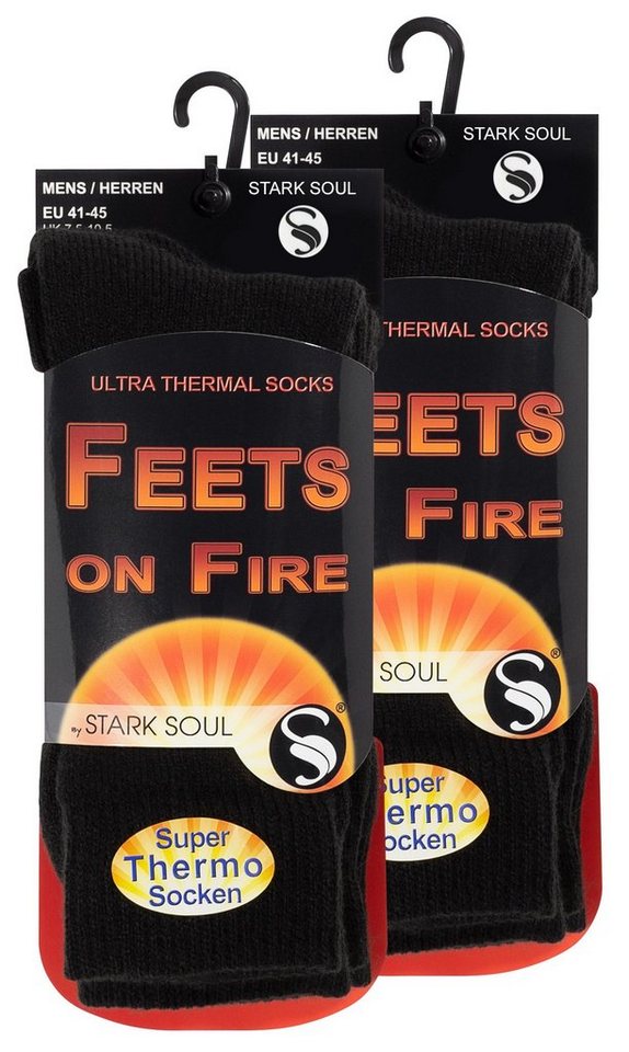 Stark Soul® Thermosocken FEETS on FIRE - 2 Paar Herren Ultra Thermo Socken, warme Winter Socken, Grösse EU 41-45 2er-Pack von Stark Soul®
