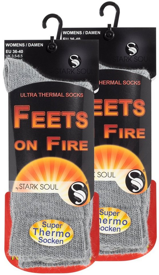 Stark Soul® Thermosocken Thermosocken - FEETS on FIRE, extra warme Kuschelsocken, Wintersocken für Damen, 2er Pack 2er-Pack von Stark Soul®