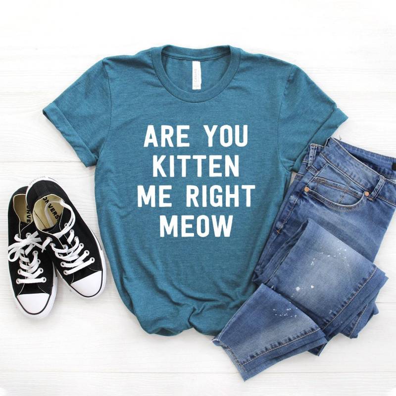 Are You Kitten Me Right Shirt ∙ Cat Mom Katzen Liebhaber Geschenk Life Miau Tshirt Feline Fine Softstyle Unisex T-Shirt von StarkAmbition