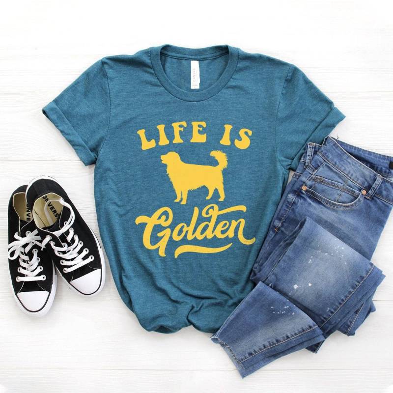 Golden Retriever Shirt ∙ Don't Stop Retrievin "Shirt Geschenk Hundemama Das Leben Ist Softstyle Unisex T-Shirt von StarkAmbition