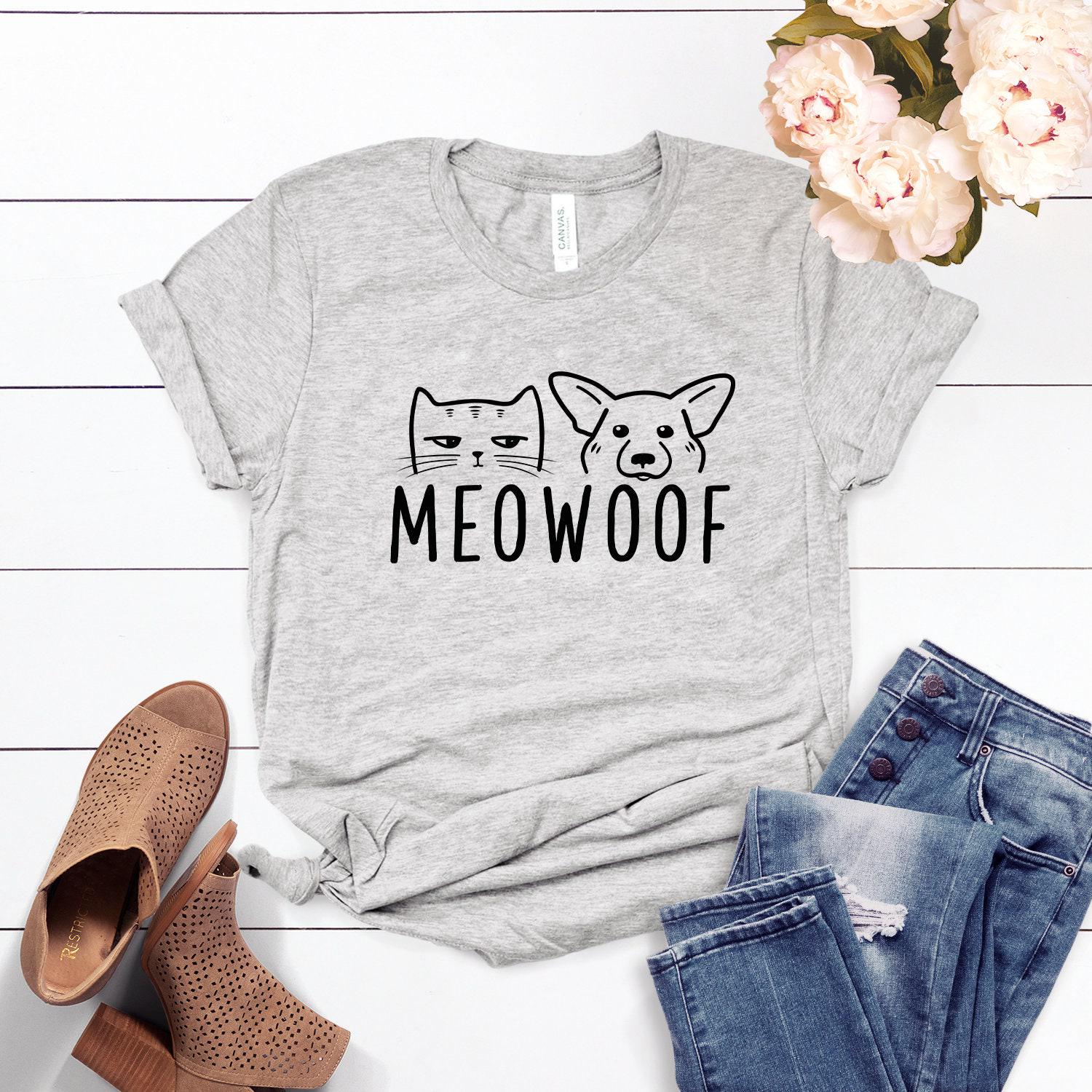 Meowoof Shirt ∙ Hunde - Und Katzenmutter Hundemama Fellmama Hundeliebhaber Geschenk Katzenliebhaber Softstyle Unisex von StarkAmbition