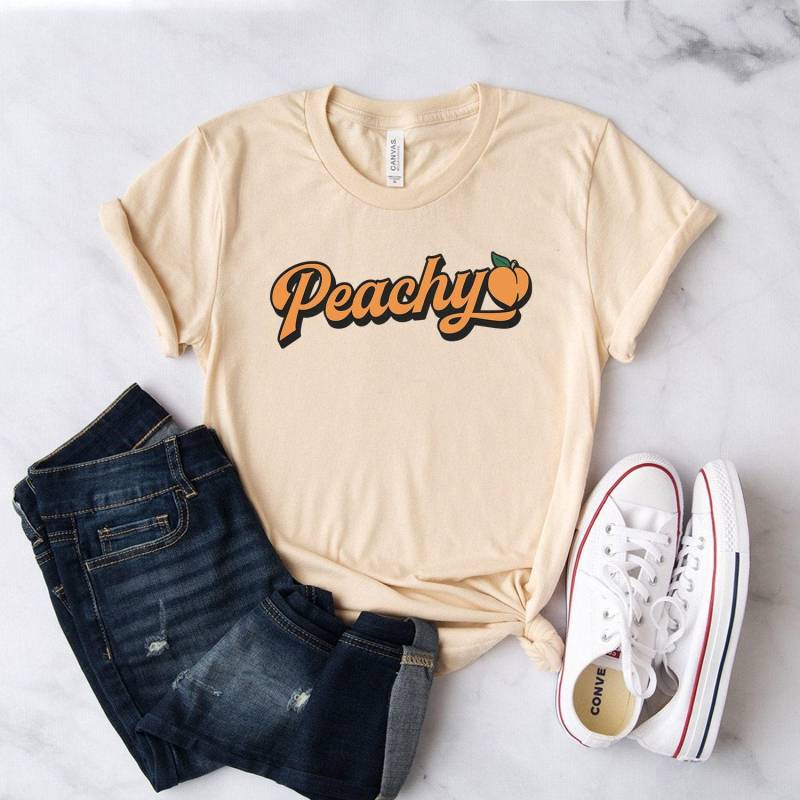Peachy ∙ Retro Shirt 70S Shirts Mit Sprüchen Obst Vegetarisch Vintage Sommer Softstyle Unisex von StarkAmbition