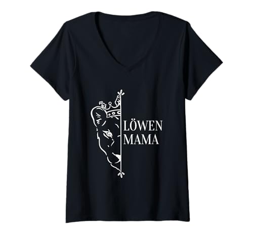 Damen Löwenmama Mama Mutter Motiv zum Muttertag oder Geburtstag T-Shirt mit V-Ausschnitt Damen Löwenmama Mama Mutter Motiv zum Muttertag oder Geburtstag T-Shirt mit V-Ausschnitt von Starke Löwenmama Mama ist die Beste
