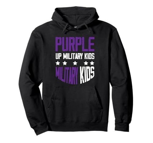 Purple Up Militär Kinder Unterstützung Text Veteran Frauen Pullover Hoodie von Starke Militärkinder Feiern
