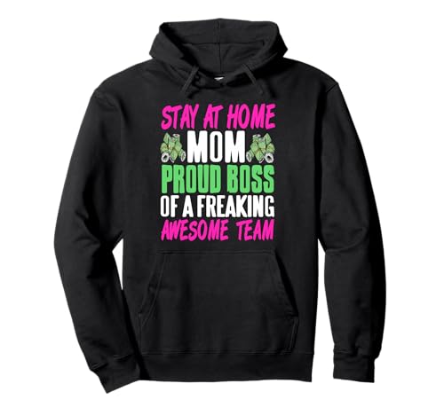 Lustige Zuhause Mama Boss Stolz Auf Tolles Familien Team Pullover Hoodie von Starke Mutter Humor Elternschaft Familie