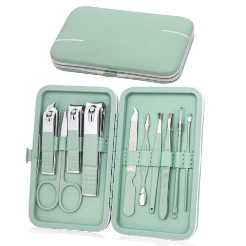 Maniküre-Set - Professionelles Nagelknipser-Set, 10-in-1 Edelstahl-Pflegewerkzeuge mit Reiseetui, tragbares Maniküre-Nagelpflegeset für Damen & Herren, Pediküre & Nagelpflegewerkzeuge für Zuhause Maniküre-Set - Professionelles Nagelknipser-Set, 10-in-1 Edelstahl-Pflegewerkzeuge mit Reiseetui, tragbares Maniküre-Nagelpflegeset für Damen & Herren, Pediküre & Nagelpflegewerkzeuge für Zuhause von Starkvista