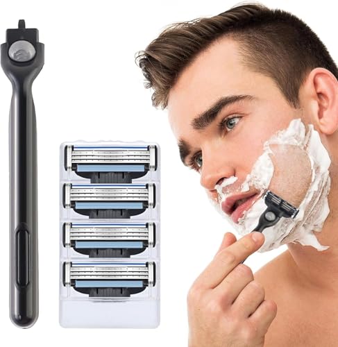 Rasierklingen, 4 Stück Ersatzklingen für Rasierer, Männer Rasierklingen Kompatibel mit Gillette, Manuelle Professionelle Barber Bartklingen, Ersatzklingen für Nassrasierer von Starkvista