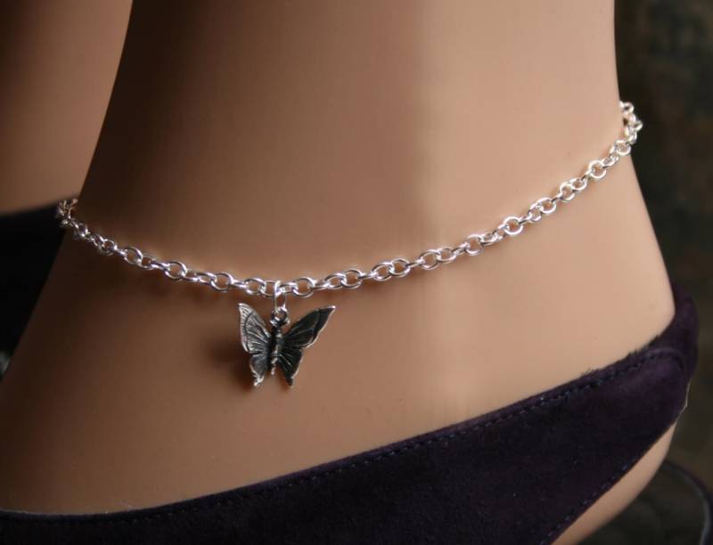 Hübsche Schmetterling Kette Fußkettchen. Schmetterling-Fußkettchen. Sterling Silber. Schmetterling-Knöchel-Kette von StarlightAndShadows