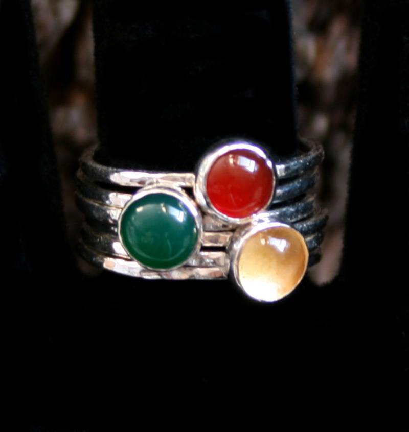 Mona ~ Edelstein & Sterling Silber Statement/Stapelring. Wählen Sie Edelstein. Schlichter, Eleganter Ring. Wähle Größe Us 8 Bis 13 Uk Q Z + von StarlightAndShadows