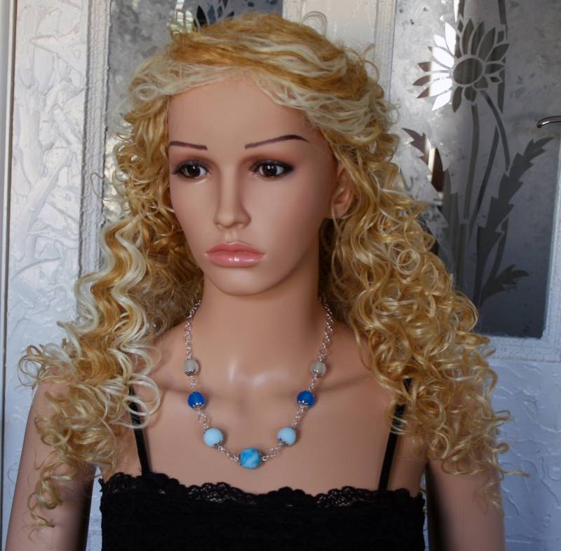 Ooak Traditionell Handgefertigten "Summer Skies' Halskette. Handgefertigte Kette & Fang Mit Flameworked Perlen. Voll Gekennzeichnet Uk Sterling 925Er von StarlightAndShadows