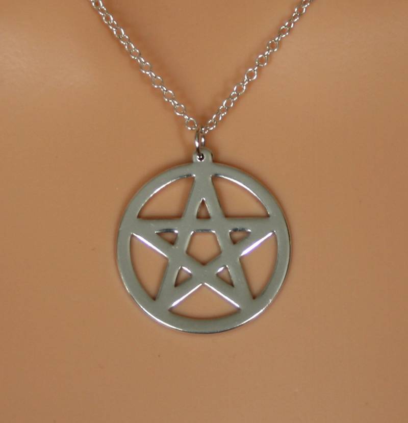 Pentagramm Anhänger ~ Sterling Silber Pentagramm. Wählen Sie Gehämmerte Oder Einfache Finish von StarlightAndShadows
