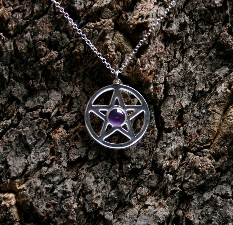 Pentagramm Anhänger ~ Sterling Silber & Edelstein Pentagram. Edelstein-Anhänger. Naturstein. Wählen Sie Edelstein von StarlightAndShadows