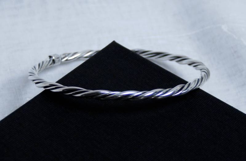 Sterling Silber Armreif "Elegant Twist' Traditionell Hand Gemacht Erstellt Von Voll Uk Gekennzeichnet Sterlingsilber Armband von StarlightAndShadows