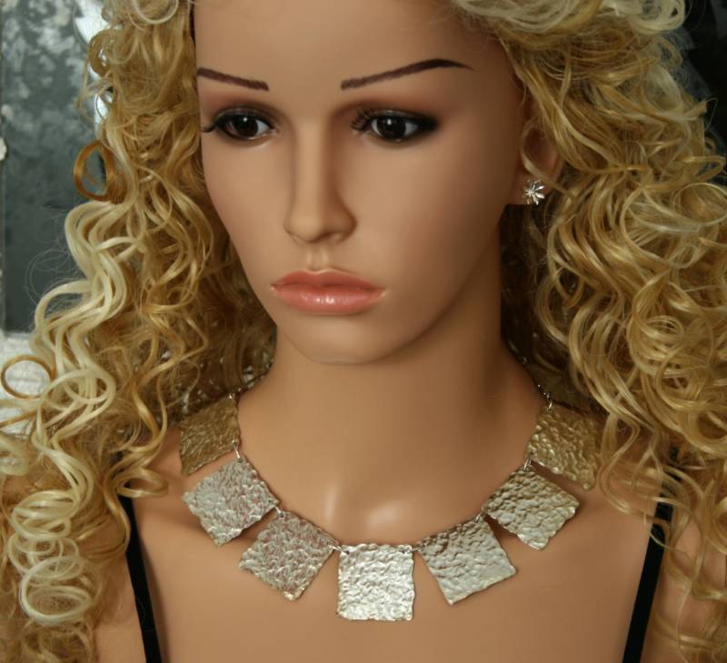 Traditionell Handgefertigte "Cleo' Halskette. Lätzchen Halskette, Halsband Voll Gekennzeichnet Uk Sterling Silber. Kunsthandwerker. Silberschmied von StarlightAndShadows