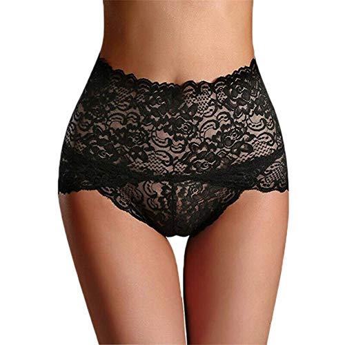 Starmood Damen Nahtlos Spitzenhöschen Atmungsaktiv Hohe Taille Gesäß Lifting Herren Unterhose - Schwarz, M von Starmood