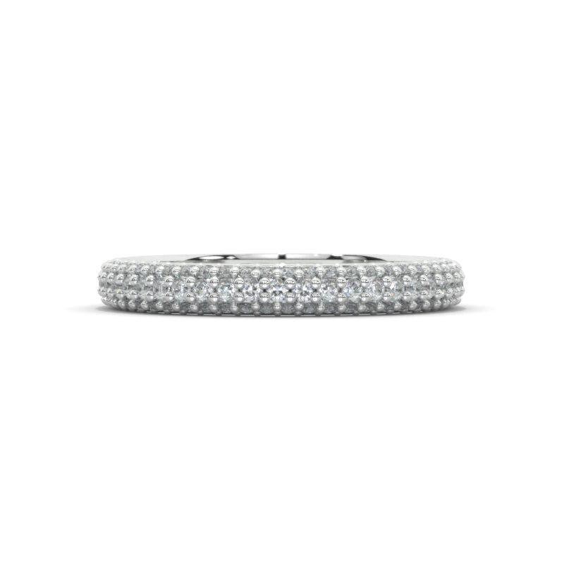 14K Solid Gold Eternity Band Set Mit Micro Pave Moissanit | Hochzeitsbänder Dünnes Stapelring von StarnightMoissanite