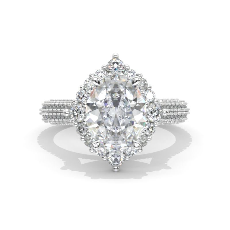 3Ct Oval Cut Moissanit Halo Verlobungsring, Luxus Verlobungsring von StarnightMoissanite