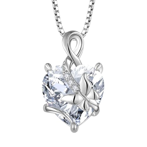 Starnny Damen Kette Sterling Silver 925 Infinity Unendlichkeit Schmetterling Halskette mit Herz 5A Cubic Zirconia April Geburtsstein Schmuck für FrauenApril Geburtsstein Schmuck für Frauen Starnny Damen Kette Sterling Silver 925 Infinity Unendlichkeit Schmetterling Halskette mit Herz 5A Cubic Zirconia April Geburtsstein Schmuck für FrauenApril Geburtsstein Schmuck für Frauen von Starnny