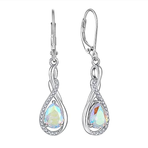 Starnny Damen Ohrringe Silber 925 Teardrop Wassertropfen Unendlichkeit Ohrringe hängend Creolen Baumeln 3A AB Zirkonia Schmuck für Frauen von Starnny