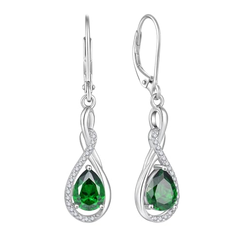 Starnny Damen Ohrringe Silber 925 Teardrop Wassertropfen Unendlichkeit Ohrringe hängend Creolen Baumeln 3A Zirkonia Mai Geburtsstein Smaragd Farbe Schmuck für Frauen Starnny Damen Ohrringe Silber 925 Teardrop Wassertropfen Unendlichkeit Ohrringe hängend Creolen Baumeln 3A Zirkonia Mai Geburtsstein Smaragd Farbe Schmuck für Frauen von Starnny