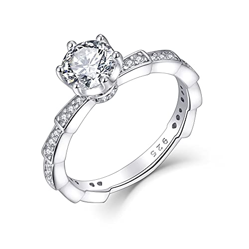 Starnny Damen Ringe Sterling Silber 925 3A Zirkonia Verlobungsring für Damen,57 von Starnny