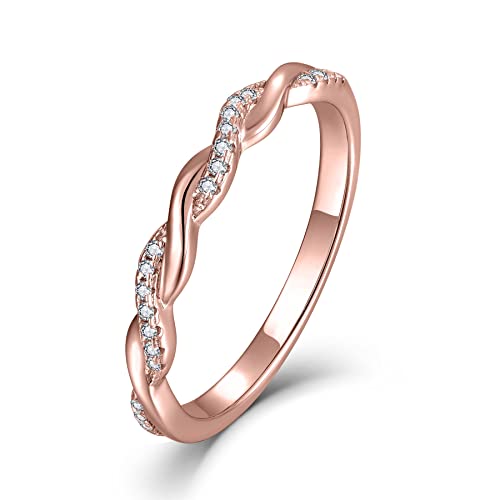 Starnny Damen Ringe Sterling Silber 925 Infinity Unendlichkeit Ringe 3A Cubic Zirkonia Verlobungsring für Damen,49 von Starnny
