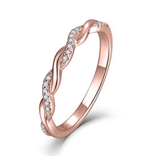 Starnny Damen Ringe Sterling Silber 925 Infinity Unendlichkeit Ringe 3A Cubic Zirkonia Verlobungsring für Damen,52 von Starnny