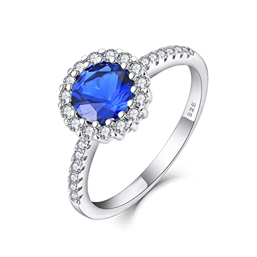 Starnny Damen Ringe Sterling Silber 925 Prinzessin Diana Kate Ringe 3A Cubic Zirkonia Verlobungsring für Damen,59 B von Starnny