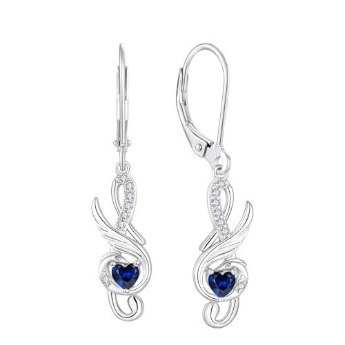 Starnny Phönix Ohrringe Silber 925 Damen mit 3A Zirkonia September Geburtsstein Saphir Schmuck für Frauen von Starnny