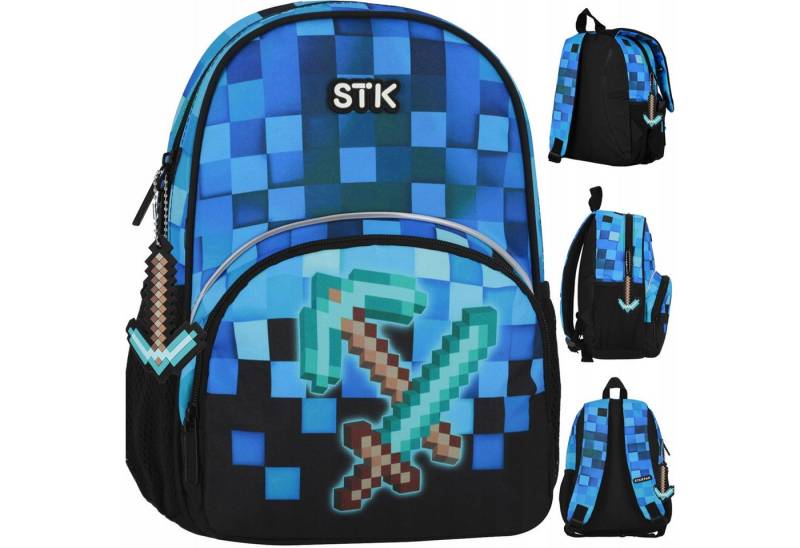 Starpak Kinderrucksack Starpak Kinder Rucksack Pixel Blau Vorschule Ausflug Jungen 6L (1-tlg) von Starpak