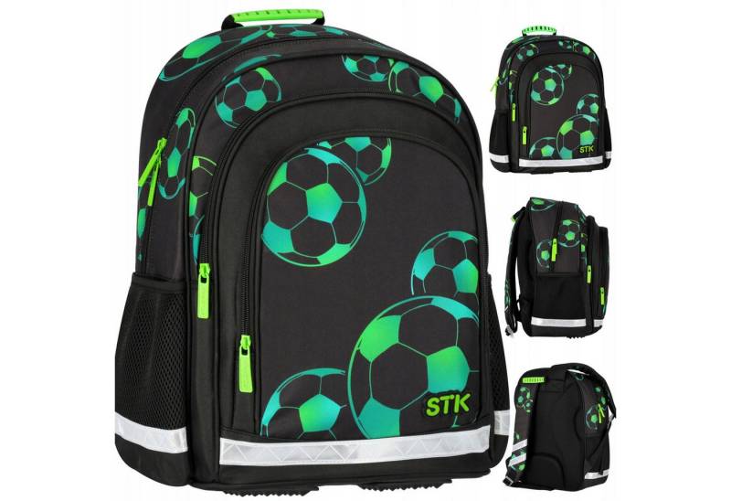 Starpak Schulrucksack STARPak Schulrucksack Fußball Jungen 23L Ergonomisch Reflektoren von Starpak