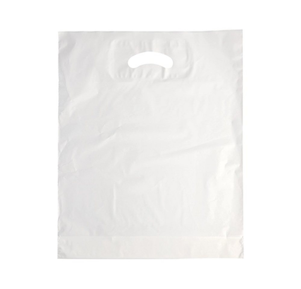 Starpak Tragetasche 100 Griffloch-Tragetaschen, HDPE 44 cm x 36 cm x 9 cm weiss von Starpak