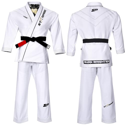 Starpro Ronin BJJ Gi 355 Gramm - Power Baumwollmischung - Weiß und Schwarz - Preshrunk Professional Martial Arts Kimono für Training und Wettkampf - Männer & Frauen von Starpro