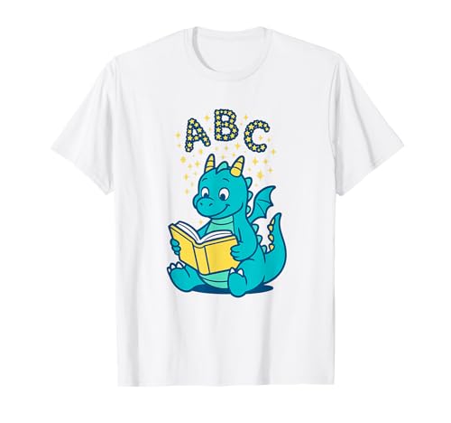 Azure Reading Dragon Buddy für Junge Leser und Kinder und Jugendliche T-Shirt von Starry Book Buddies Reading Crew for children kids