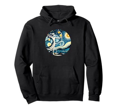 Frauen Mythisches Bogenschießen Bogen Pfeil Van Gogh Sternennacht Stil Pullover Hoodie von Starry Night Apparel for Men Women Kids by Tess