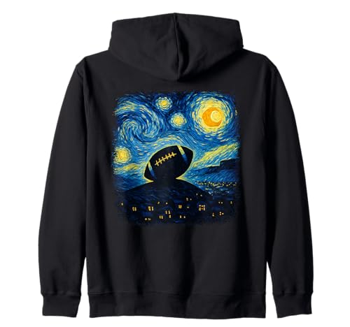 Van Gogh inspirierte Fußballkunst für Fans Männer Kapuzenjacke Van Gogh inspirierte Fußballkunst für Fans Männer Kapuzenjacke von Starry Night Van Gogh Football Game Day