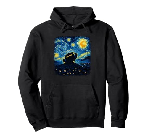 Van Gogh inspirierte Fußballkunst für Fans Männer Pullover Hoodie von Starry Night Van Gogh Football Game Day
