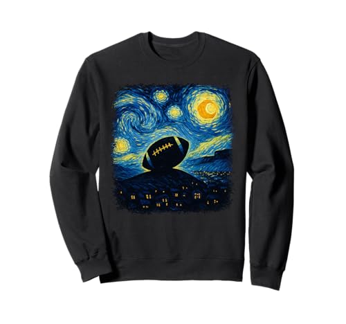 Van Gogh inspirierte Fußballkunst für Fans Männer Sweatshirt von Starry Night Van Gogh Football Game Day